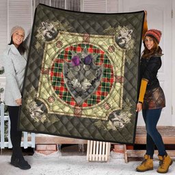 Scottish MacLachlan Hunting Modern Clan Scottish Plaid Tartan Quilt - Crystal Thistle Shield Scottish Plaid Tartan Plaid - ScotsTee - scotstee.com