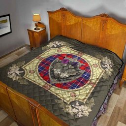 Scottish Wishart Dress Clan Scottish Plaid Tartan Quilt - Crystal Thistle Shield Scottish Plaid Tartan Plaid - ScotsTee - scotstee.com