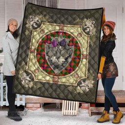 Scottish Skene Modern Clan Scottish Plaid Tartan Quilt - Crystal Thistle Shield Scottish Plaid Tartan Plaid - ScotsTee - scotstee.com