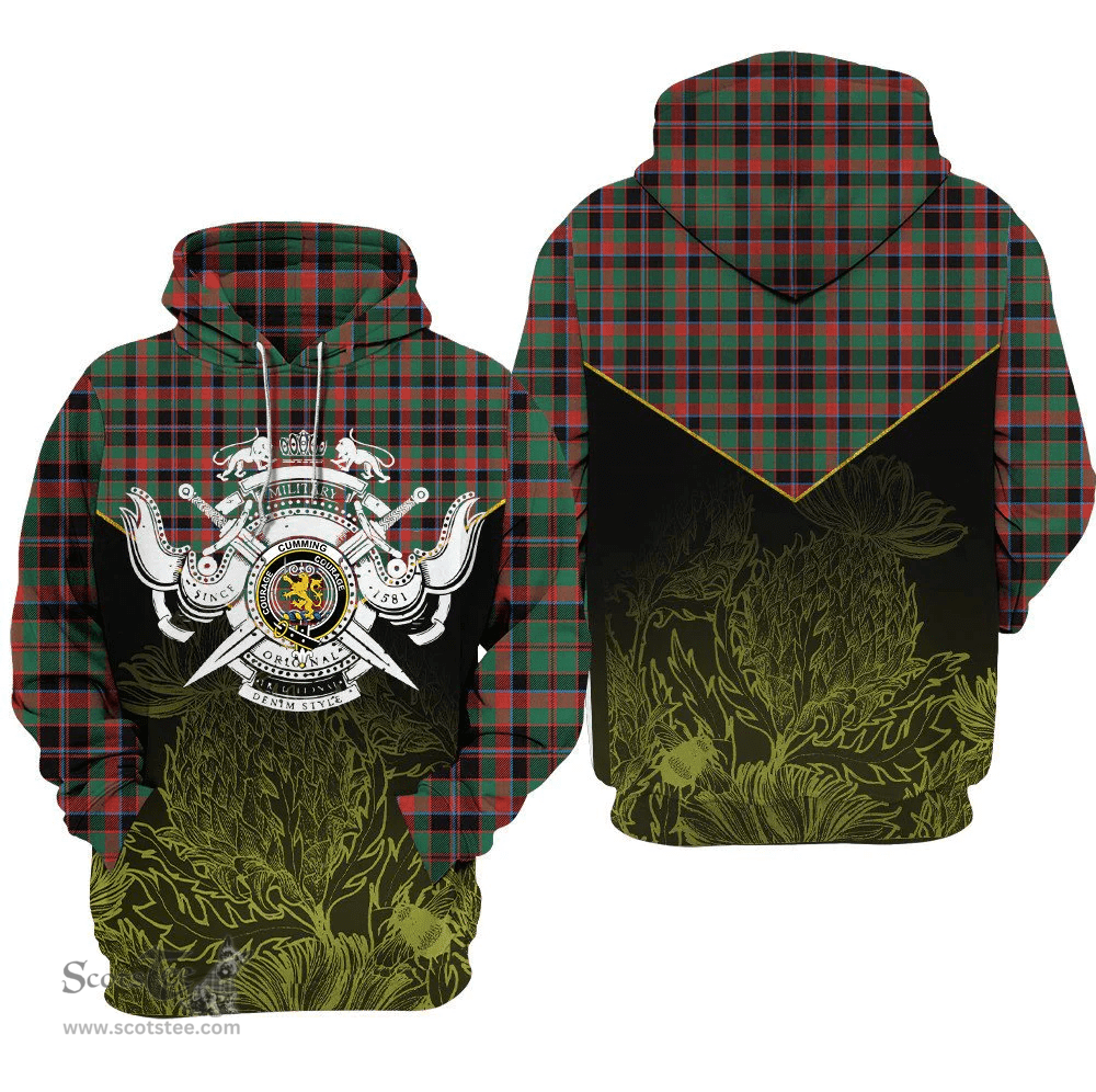 Cumming Hunting Ancient Clan Tartan Hoodie - Scottish Thistle Style