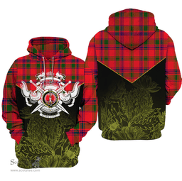 Bain Clan Tartan Hoodie - Scottish Thistle Style