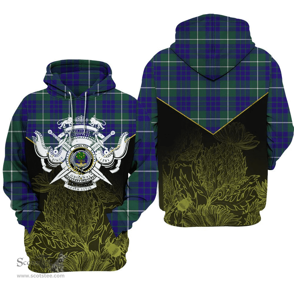 Hamilton Hunting Modern Clan Tartan Hoodie - Scottish Thistle Style