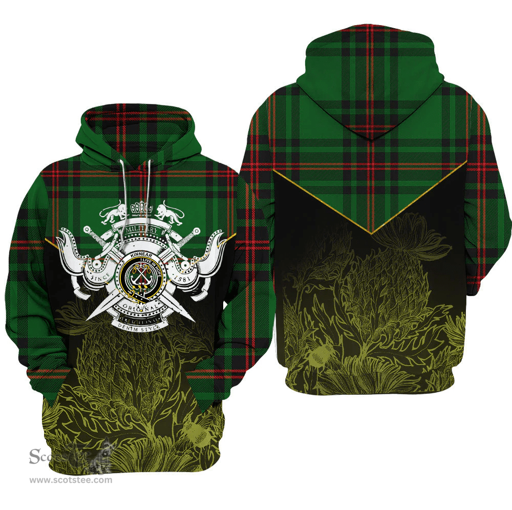 Kinnear Tartans Clan Tartan Hoodie - Scottish Thistle Style