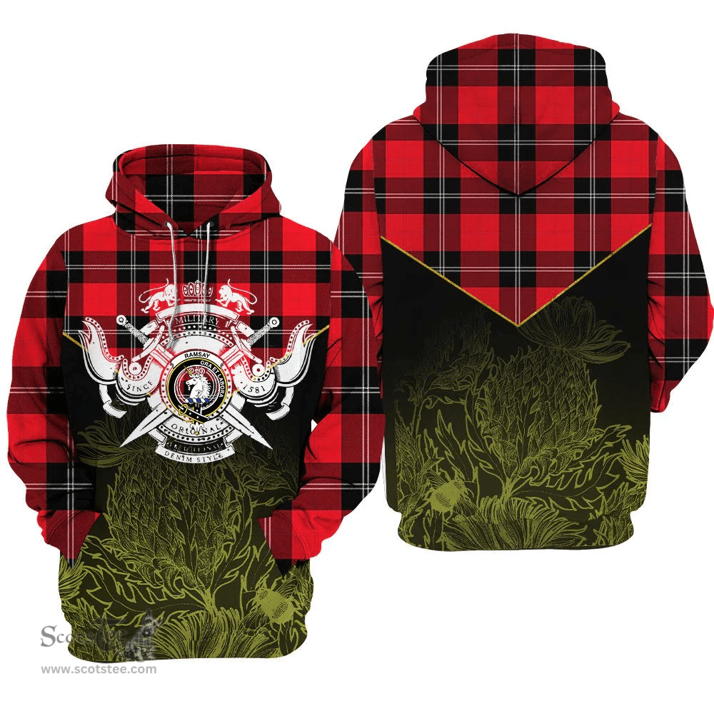 Ramsay Modern Clan Tartan Hoodie - Scottish Thistle Style