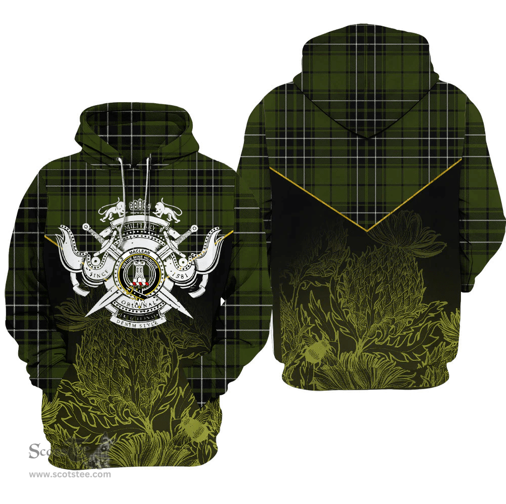 MacLean Hunting Clan Tartan Hoodie - Scottish Thistle Style