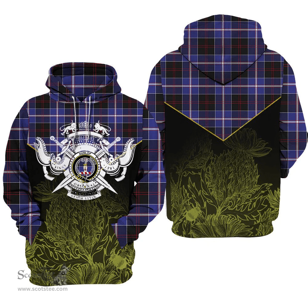 Dunlop Modern Clan Tartan Hoodie - Scottish Thistle Style