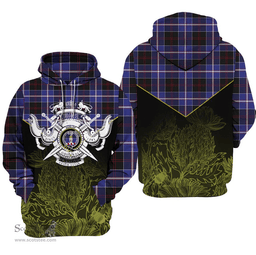 Dunlop Modern Clan Tartan Hoodie - Scottish Thistle Style