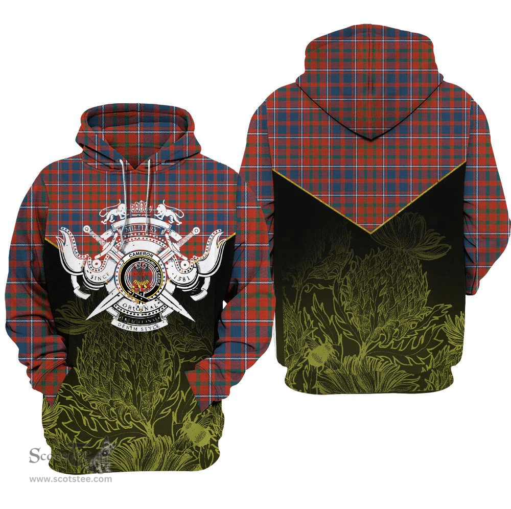 Cameron Of Lochiel Ancient Clan Tartan Hoodie - Scottish Thistle Style