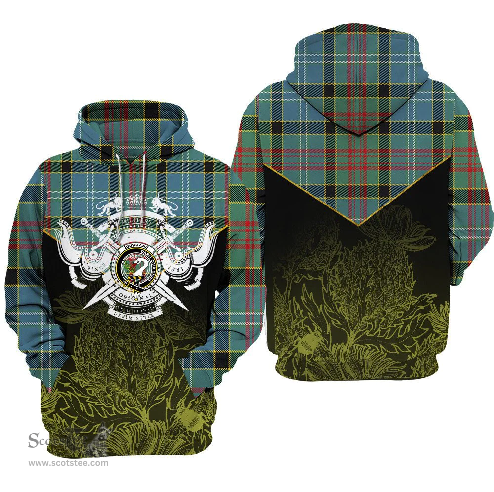 Brisbane modern Clan Tartan Hoodie - Scottish Thistle Style