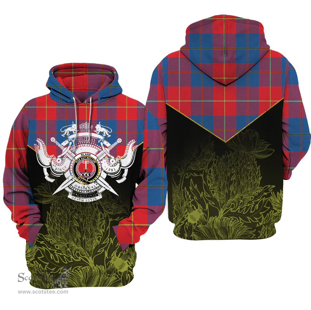 Blane Clan Tartan Hoodie - Scottish Thistle Style