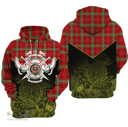 Morrison Red Modern Clan Tartan Hoodie - Scottish Thistle Style