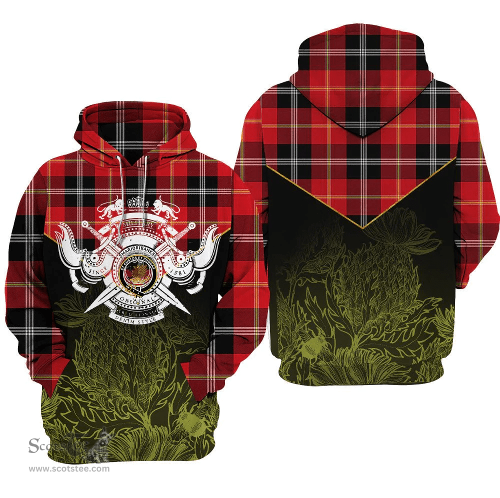 Marjoribanks Clan Tartan Hoodie - Scottish Thistle Style