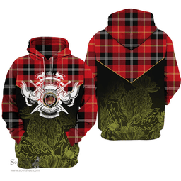 Marjoribanks Clan Tartan Hoodie - Scottish Thistle Style