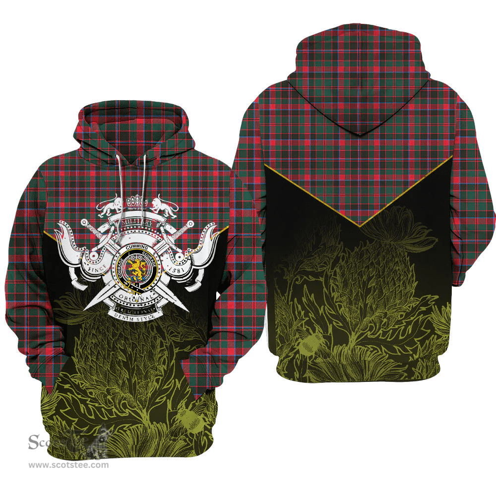 Cumming Hunting Modern Clan Tartan Hoodie - Scottish Thistle Style