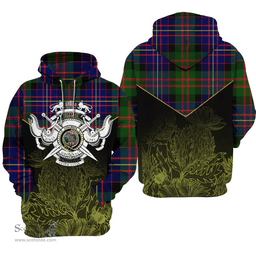 Chalmers Modern Clan Tartan Hoodie - Scottish Thistle Style