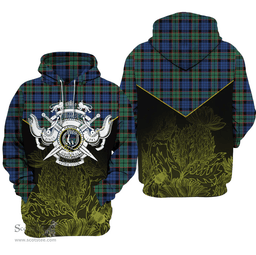 Fletcher Ancient Clan Tartan Hoodie - Scottish Thistle Style