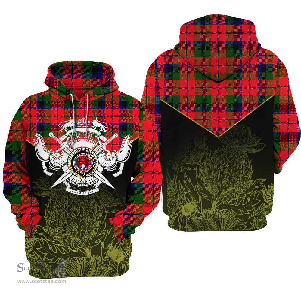 MacNaughton Modern Clan Tartan Hoodie - Scottish Thistle Style