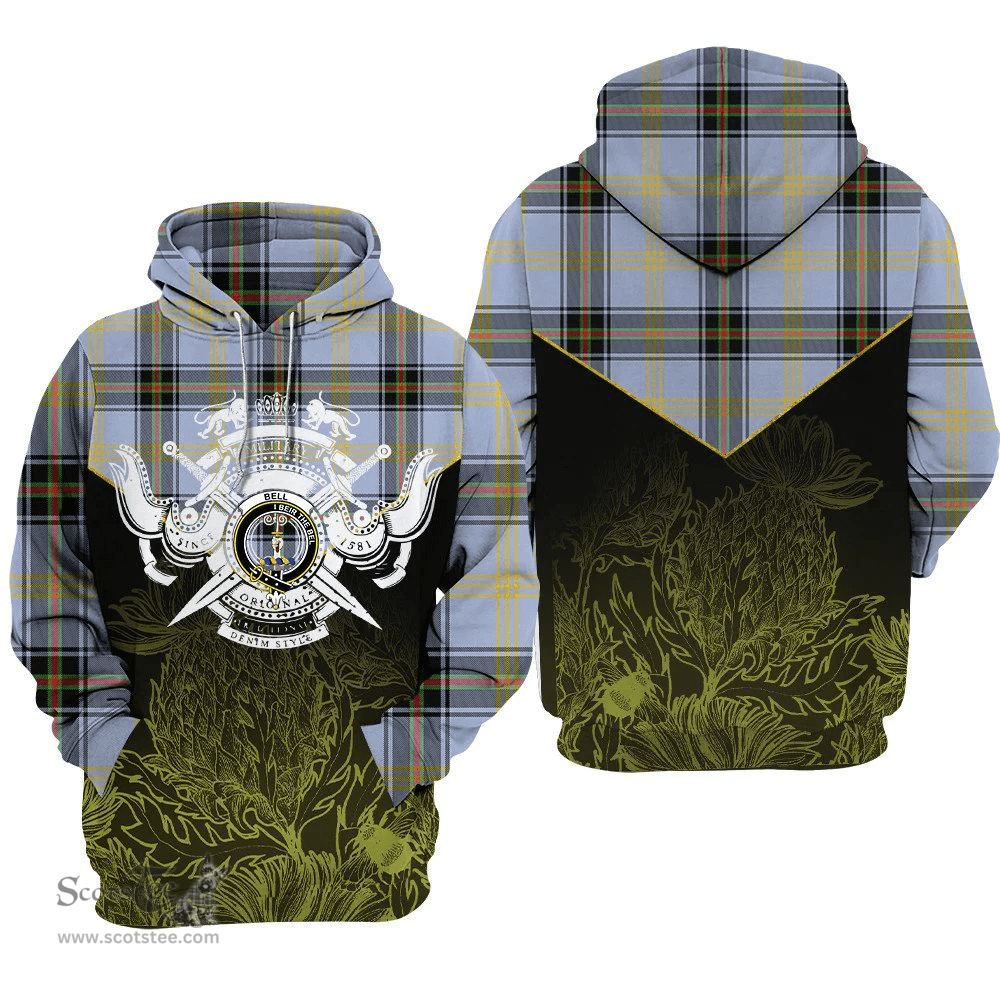 Bell Of the Borders Clan Tartan Hoodie - Scottish Thistle Style