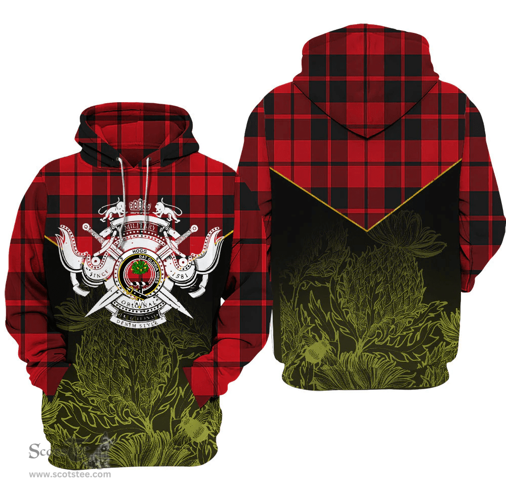 Hogg Clan Tartan Hoodie - Scottish Thistle Style
