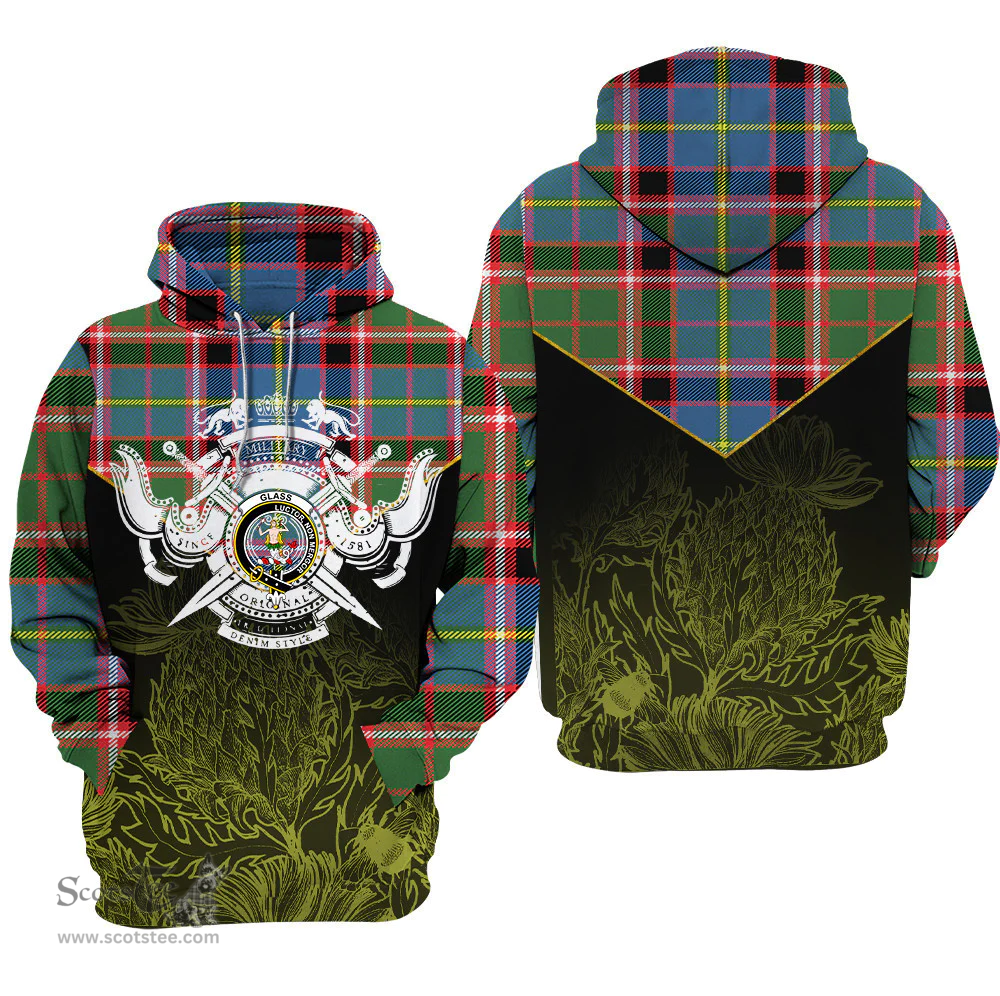 Glass Clan Tartan Hoodie - Scottish Thistle Style