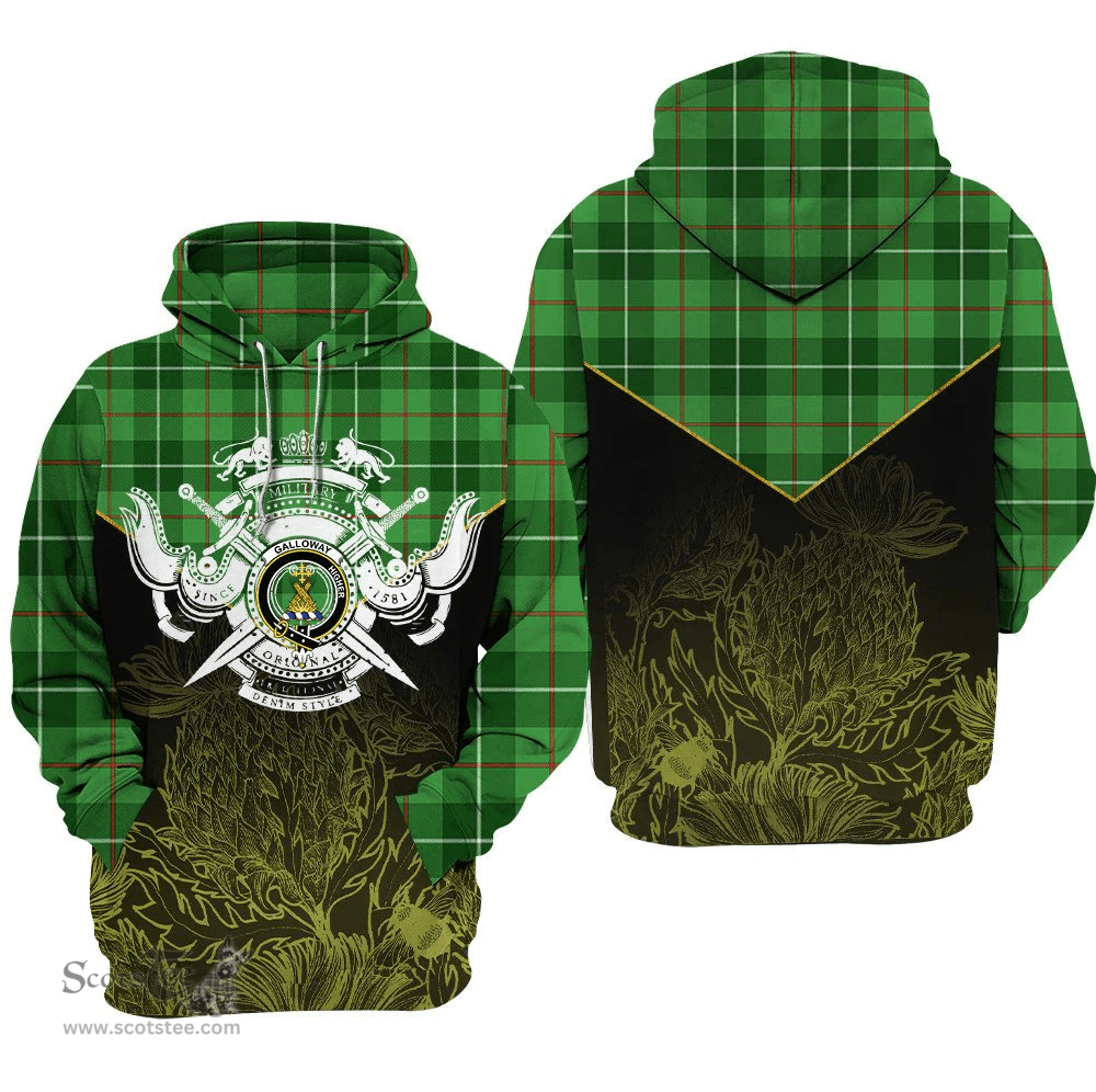 Galloway District Clan Tartan Hoodie - Scottish Thistle Style