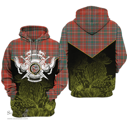 MacDougall Ancient Clan Tartan Hoodie - Scottish Thistle Style
