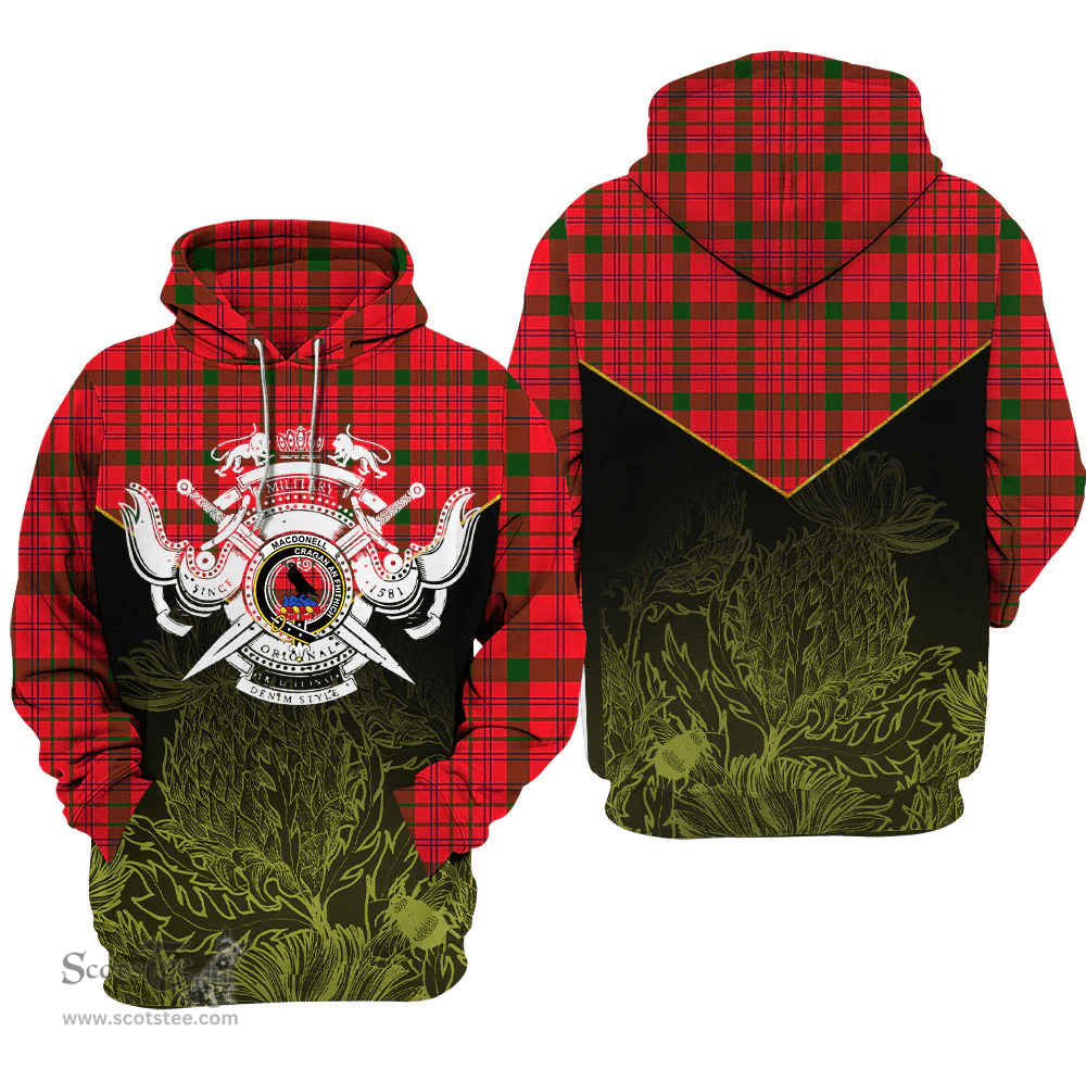 MacDonnell Of Keppoch Modern Clan Tartan Hoodie - Scottish Thistle Style