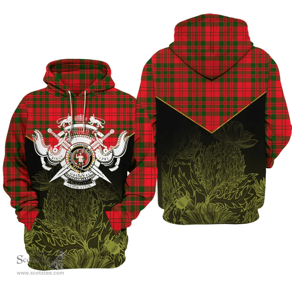 Livingstone Modern Clan Tartan Hoodie - Scottish Thistle Style