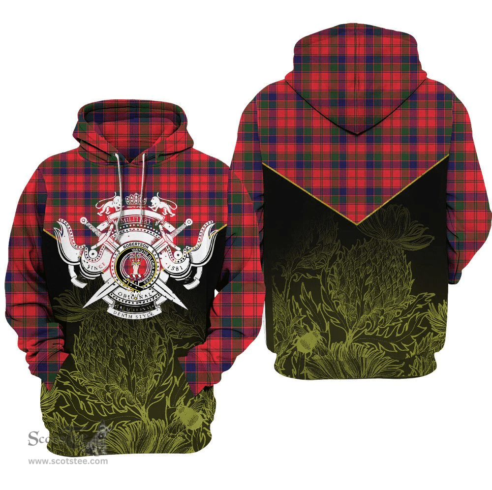 Robertson Modern Clan Tartan Hoodie - Scottish Thistle Style