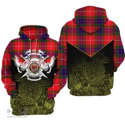 Fraser Modern Clan Tartan Hoodie - Scottish Thistle Style