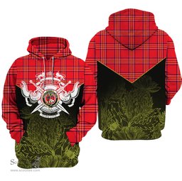 Burnett Modern Clan Tartan Hoodie - Scottish Thistle Style