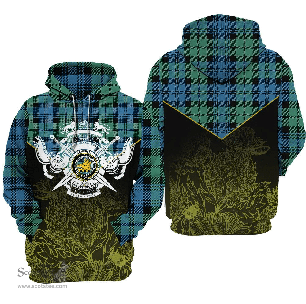 Campbell Ancient 01 Clan Tartan Hoodie - Scottish Thistle Style