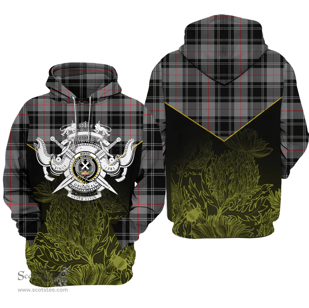 Moffat Modern Clan Tartan Hoodie - Scottish Thistle Style
