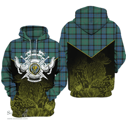 Sinclair Hunting Ancient Clan Tartan Hoodie - Scottish Thistle Style