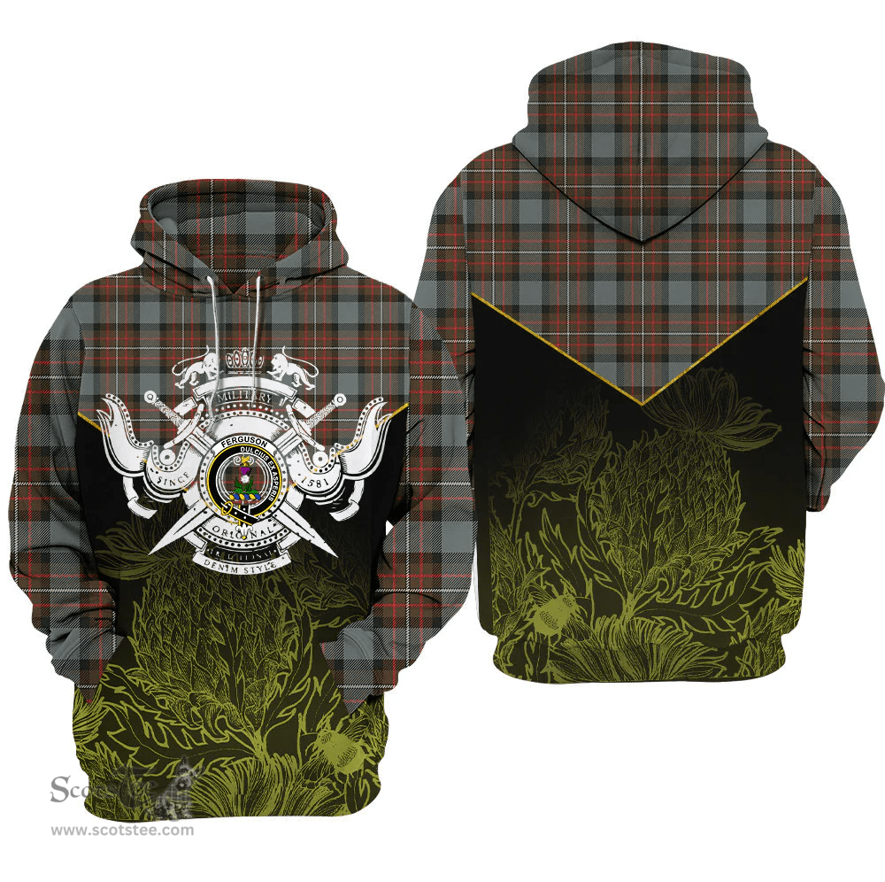 Fergusson Weathered Clan Tartan Hoodie - Scottish Thistle Style