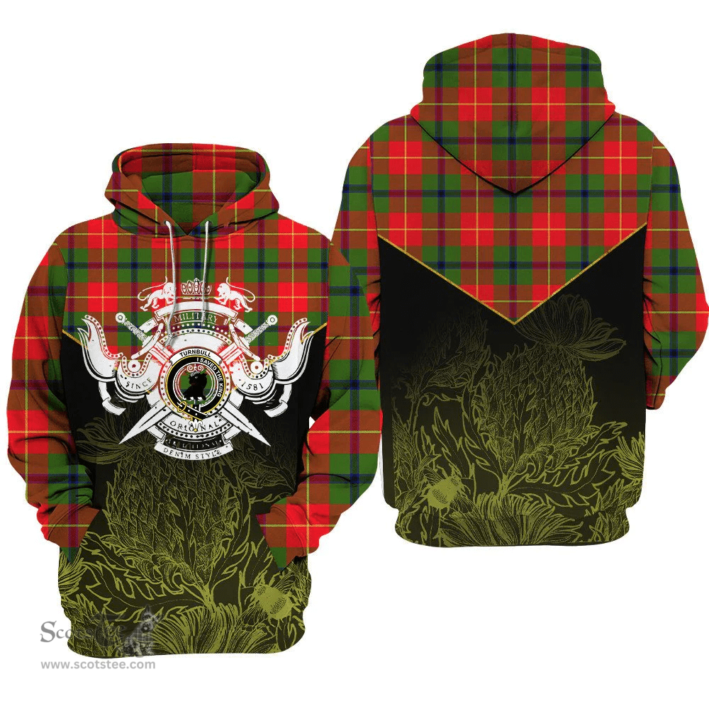 Turnbull Dress Clan Tartan Hoodie - Scottish Thistle Style