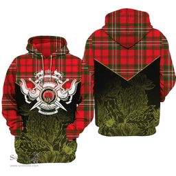 Langlands Clan Tartan Hoodie - Scottish Thistle Style