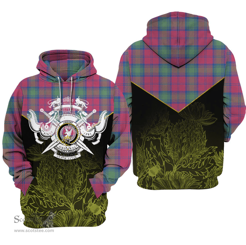 Lindsay Ancient Clan Tartan Hoodie - Scottish Thistle Style