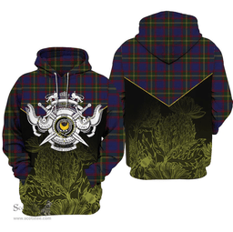 Durie Clan Tartan Hoodie - Scottish Thistle Style