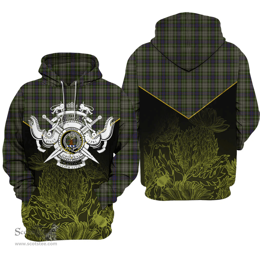 Davidson Tulloch Dress Clan Tartan Hoodie - Scottish Thistle Style