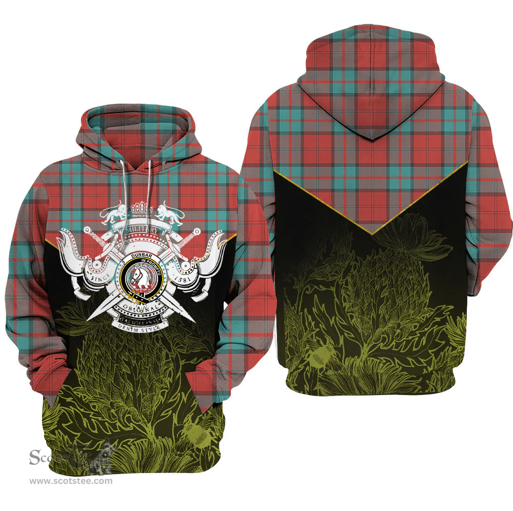 Dunbar Ancient Clan Tartan Hoodie - Scottish Thistle Style