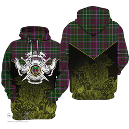 Crosbie Clan Tartan Hoodie - Scottish Thistle Style