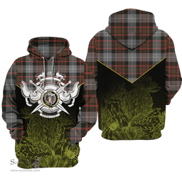 MacRae Hunting Weathered Clan Tartan Hoodie - Scottish Thistle Style