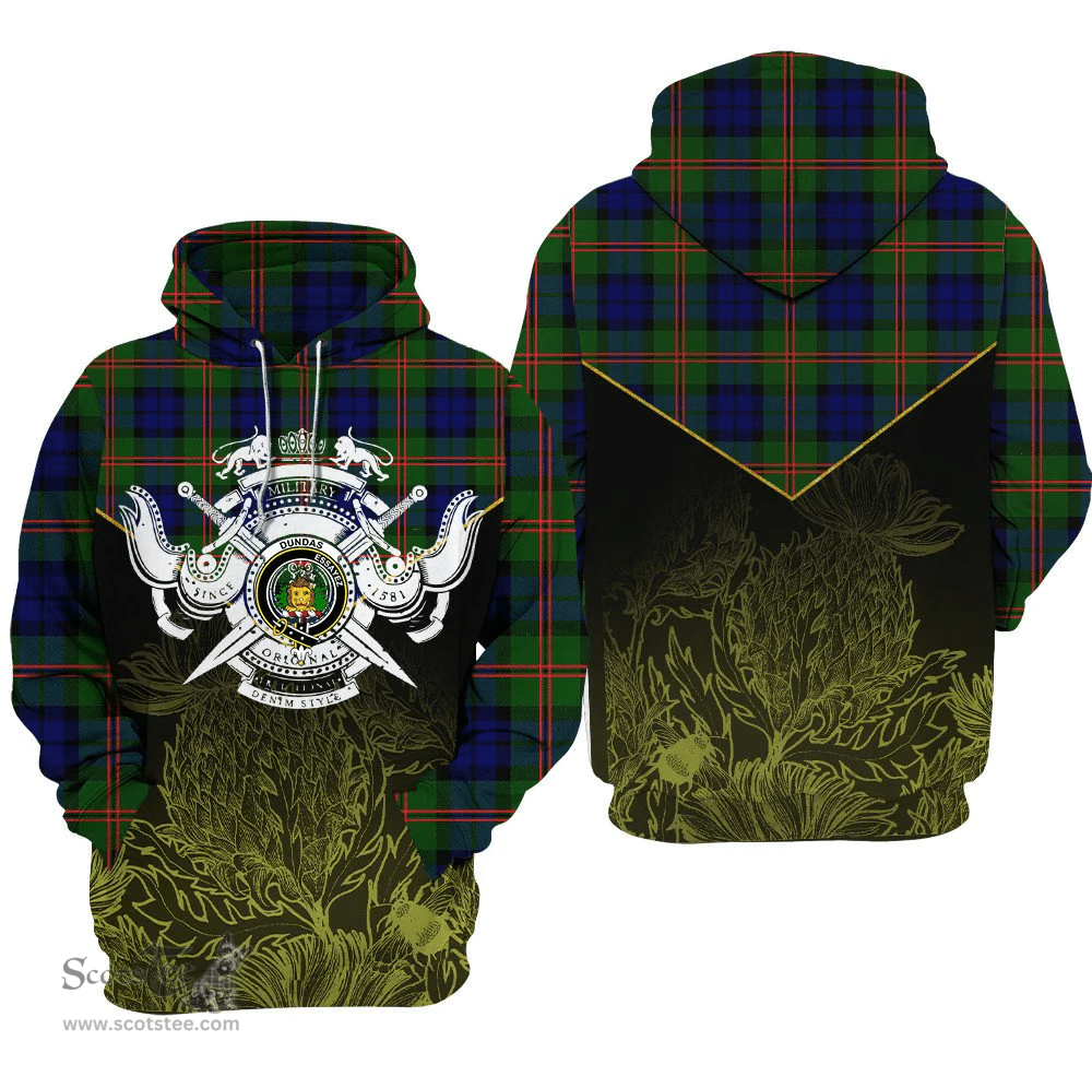 Dundas Modern 02 Clan Tartan Hoodie - Scottish Thistle Style