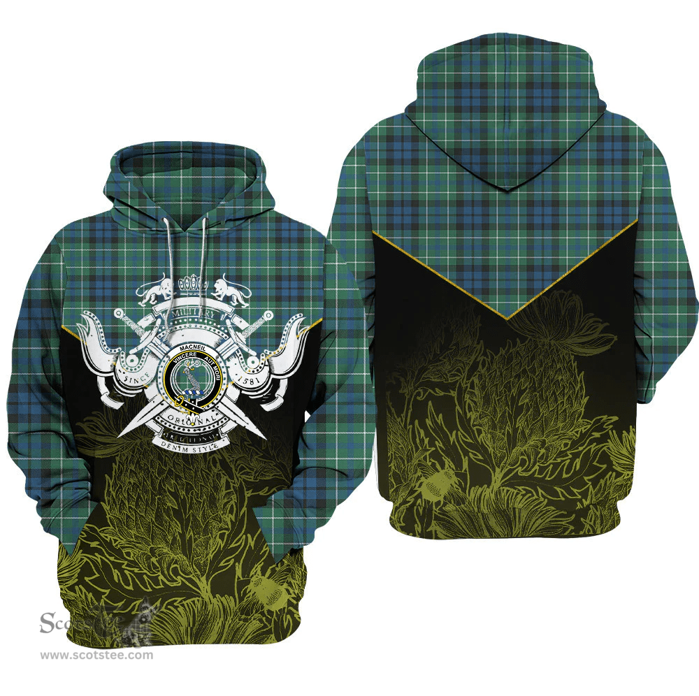 MacNeill Of Colonsay Ancient Clan Tartan Hoodie - Scottish Thistle Style