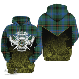Davidson Ancient Clan Tartan Hoodie - Scottish Thistle Style