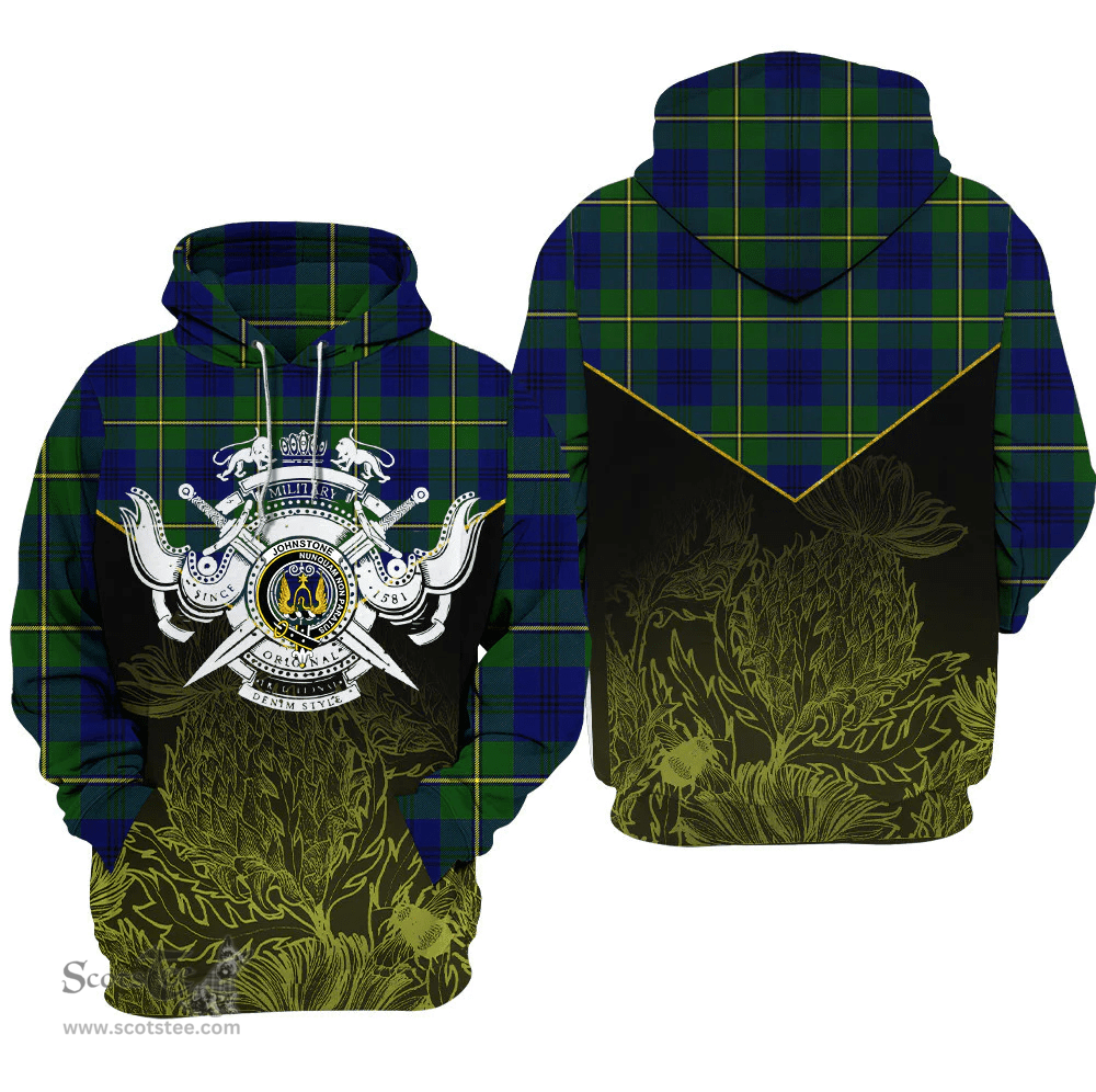 Johnston Modern Clan Tartan Hoodie - Scottish Thistle Style
