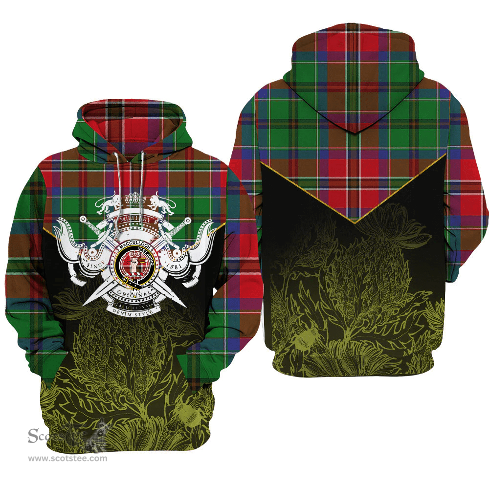 MacCulloch Clan Tartan Hoodie - Scottish Thistle Style