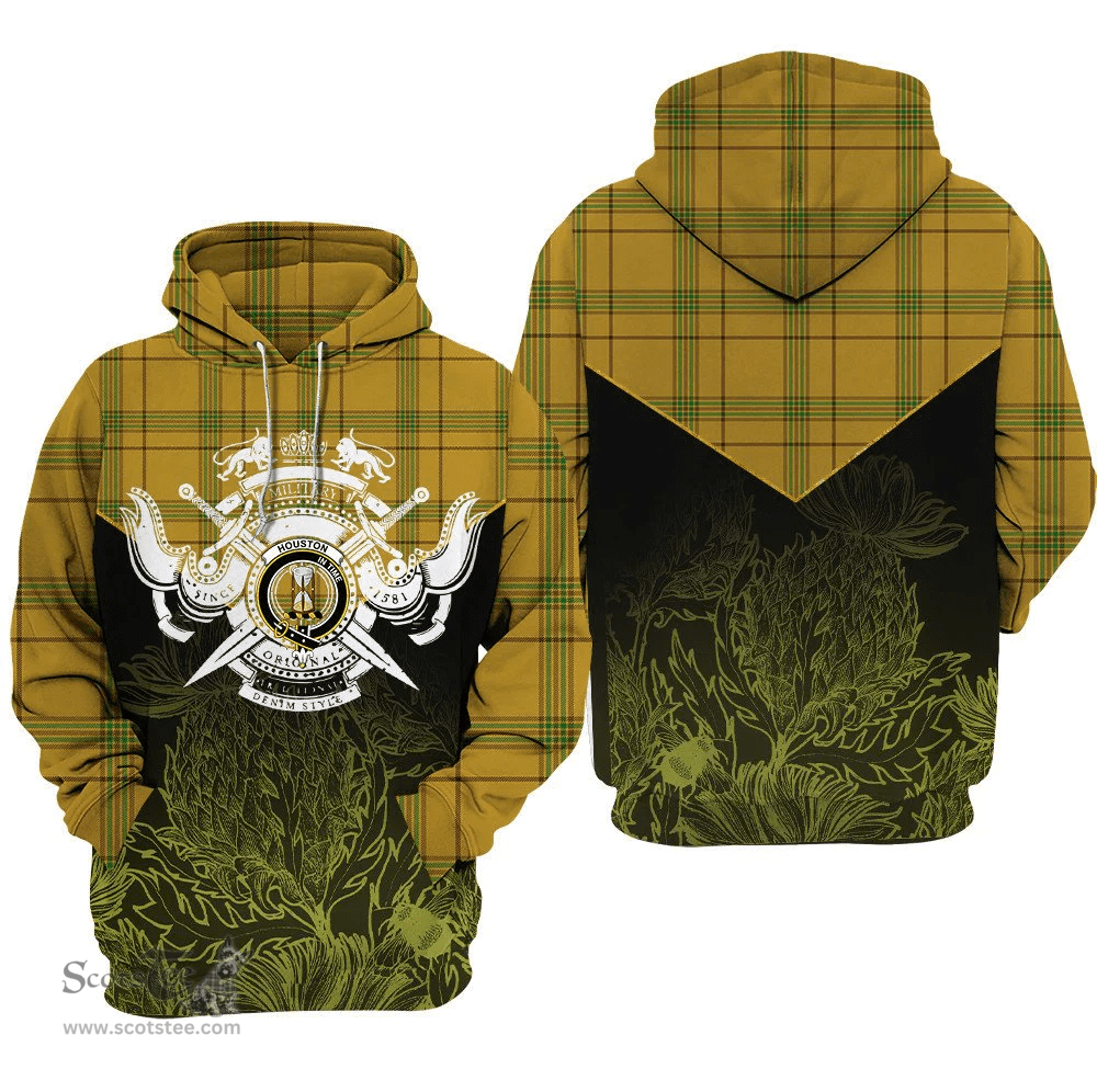 Houston Clan Tartan Hoodie - Scottish Thistle Style
