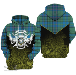 Lockhart Clan Tartan Hoodie - Scottish Thistle Style